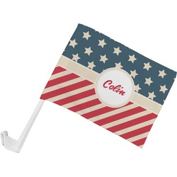 Stars and Stripes Car Flag - Small w/ Name or Text
