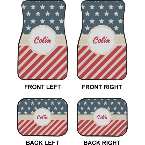 Stars and Stripes Car Floor Mats Set (2F + 2B)