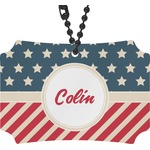 Stars and Stripes Rear View Mirror Ornament (Personalized)