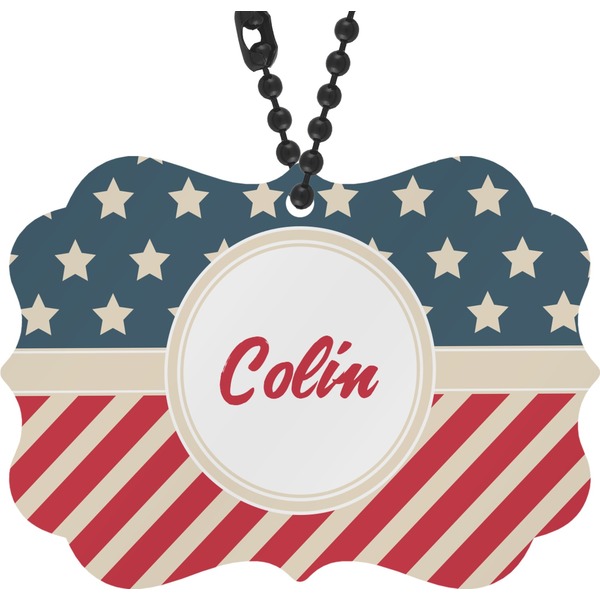 Custom Stars and Stripes Rear View Mirror Decor (Personalized)