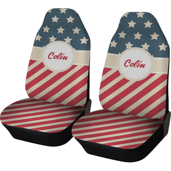 Custom Stars and Stripes Car Seat Covers (Set of Two) (Personalized)