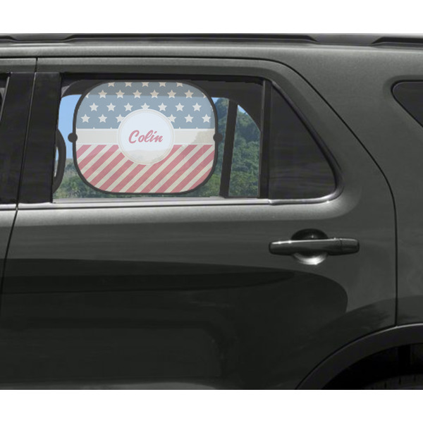 Stars and Stripes Car Sun Shade Black - In Car Window