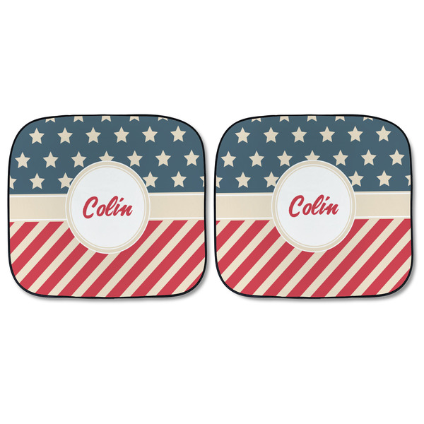 Stars and Stripes Car Sun Shades - FRONT