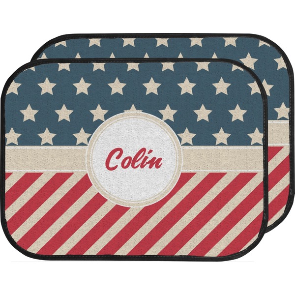 Custom Stars and Stripes Car Floor Mats (Back Seat) (Personalized)