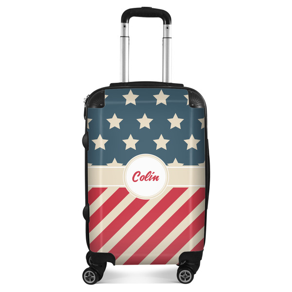 Custom Stars and Stripes Suitcase - 20" Carry On (Personalized)