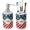 Stars and Stripes Ceramic Bathroom Accessories Set (Personalized)