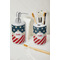 Stars and Stripes Ceramic Bathroom Accessories - LIFESTYLE (toothbrush holder & soap dispenser)