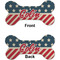 Stars and Stripes Ceramic Flat Ornament - Bone Front & Back (APPROVAL)
