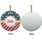 Stars and Stripes Ceramic Flat Ornament - Circle Front & Back (APPROVAL)