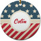 Stars and Stripes Ceramic Flat Ornament - Circle (Front)