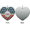 Stars and Stripes Ceramic Flat Ornament - Heart Front & Back (APPROVAL)