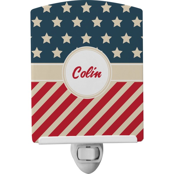 Custom Stars and Stripes Ceramic Night Light (Personalized)