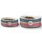 Stars and Stripes Ceramic Dog Bowls - Size Comparison