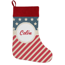 Stars and Stripes Holiday Stocking w/ Name or Text