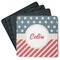 Stars and Stripes Square Rubber Backed Coasters - Set of 4 (Personalized)