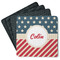 Stars and Stripes Square Rubber Backed Coasters - Set of 4 (Personalized)