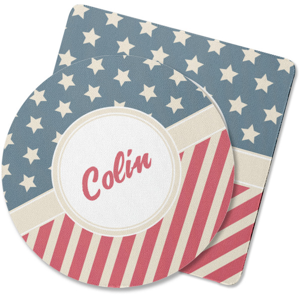Custom Stars and Stripes Rubber Backed Coaster (Personalized)