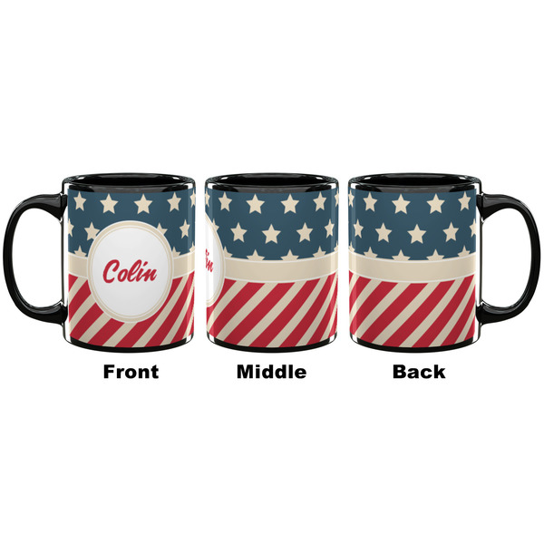 Stars and Stripes Coffee Mug - 11 oz - Black APPROVAL
