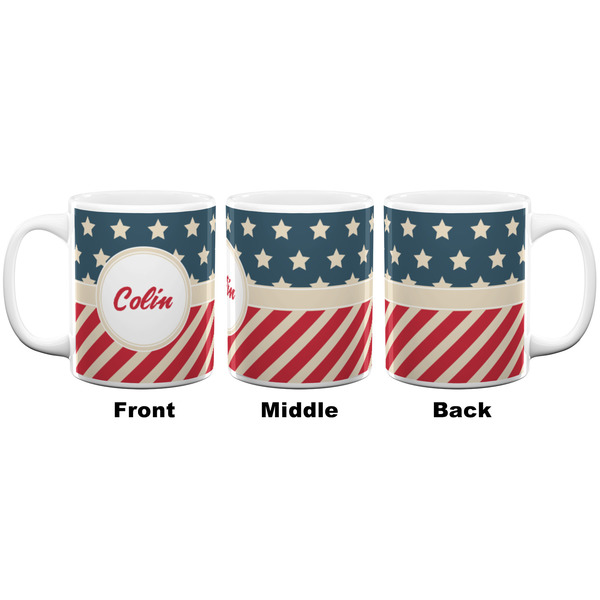 Stars and Stripes Coffee Mug - 11 oz - White APPROVAL