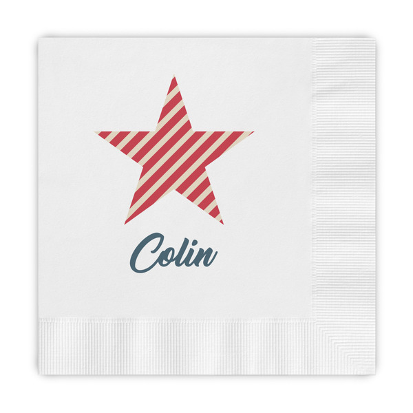 Custom Stars and Stripes Embossed Decorative Napkins (Personalized)