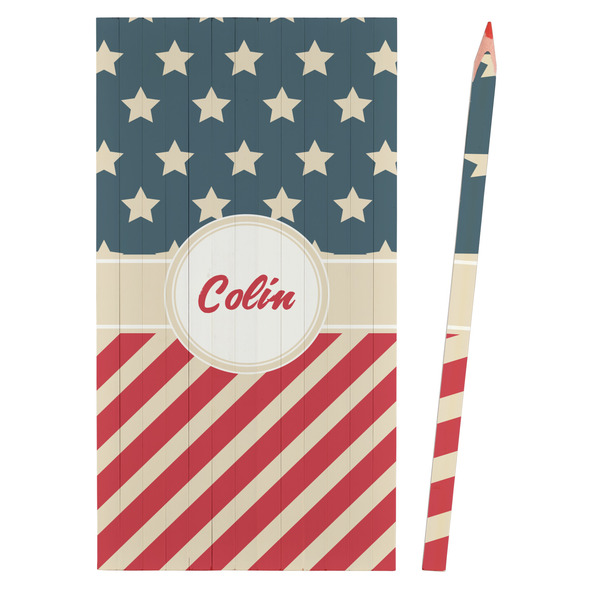 Stars and Stripes Colored Pencils - Front View
