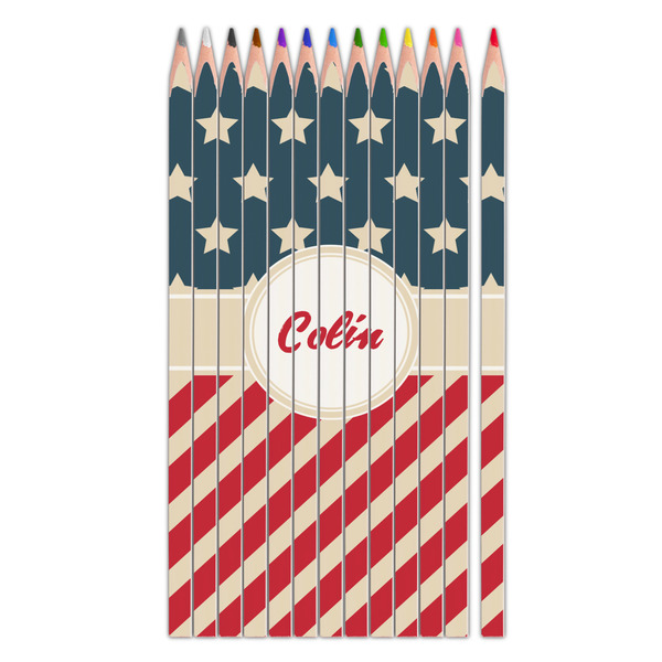Custom Stars and Stripes Colored Pencils (Personalized)