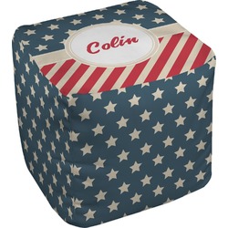 Stars and Stripes Cube Pouf Ottoman (Personalized)