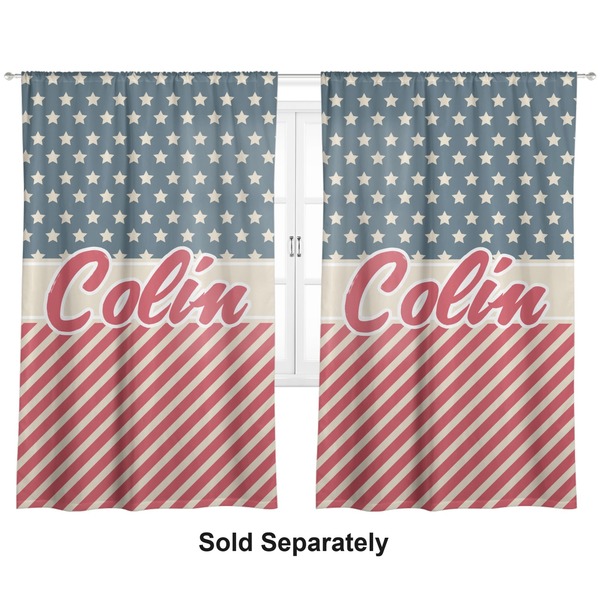 Custom Stars and Stripes Curtain Panel - Custom Size (Personalized)