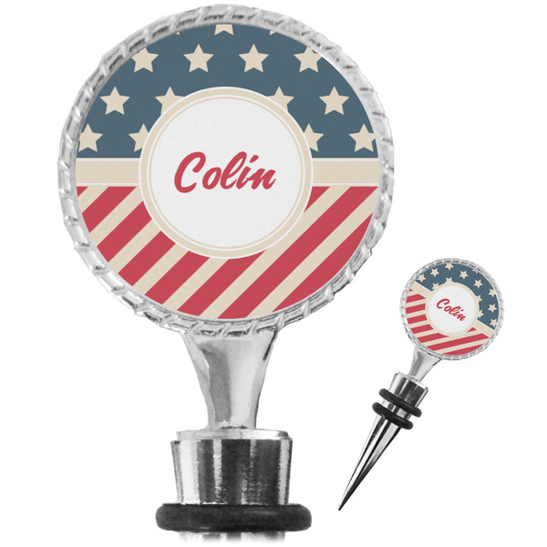 Custom Stars and Stripes Wine Bottle Stopper (Personalized)