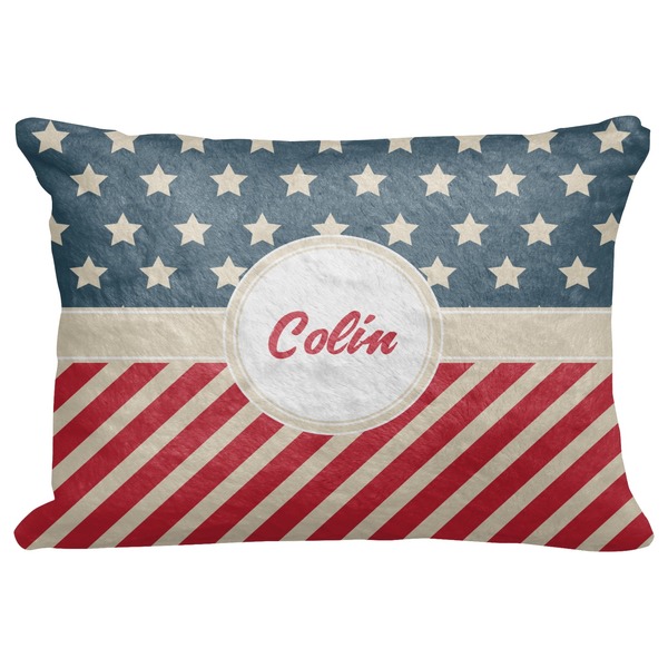 Custom Stars and Stripes Decorative Baby Pillowcase - 16"x12" (Personalized)