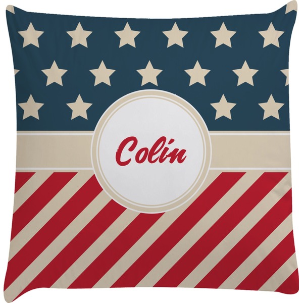 Custom Stars and Stripes Decorative Pillow Case (Personalized)