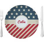 Stars and Stripes Glass Lunch / Dinner Plate 10" (Personalized)