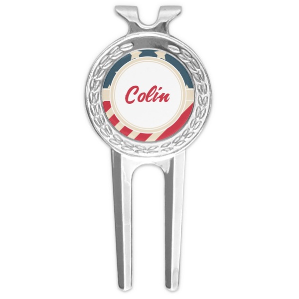 Custom Stars and Stripes Golf Divot Tool & Ball Marker (Personalized)