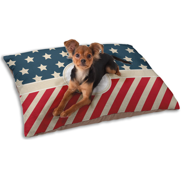 Custom Stars and Stripes Dog Bed - Small w/ Name or Text