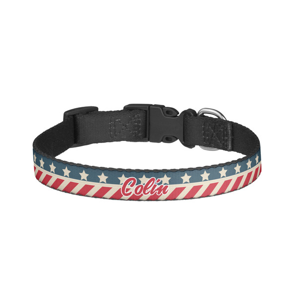 Custom Stars and Stripes Dog Collar - Large (Personalized)