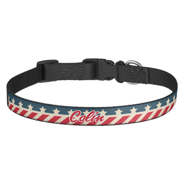 Custom Stars and Stripes Dog Collar - Medium (Personalized)