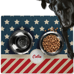 Stars and Stripes Dog Food Mat - Large w/ Name or Text