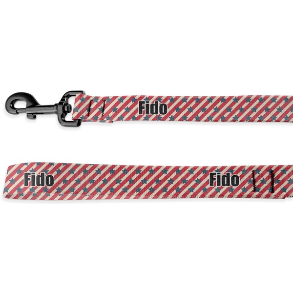 Custom Stars and Stripes Deluxe Dog Leash - 4 ft (Personalized)