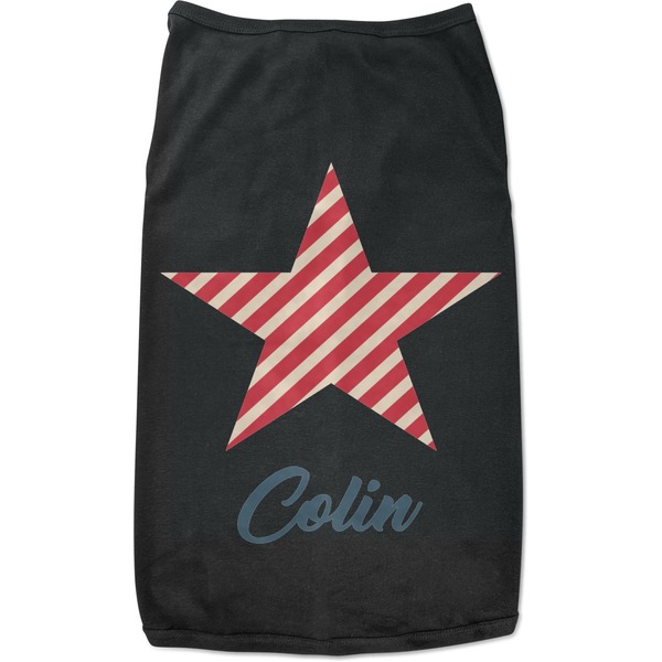 Custom Stars and Stripes Black Pet Shirt - XL (Personalized)
