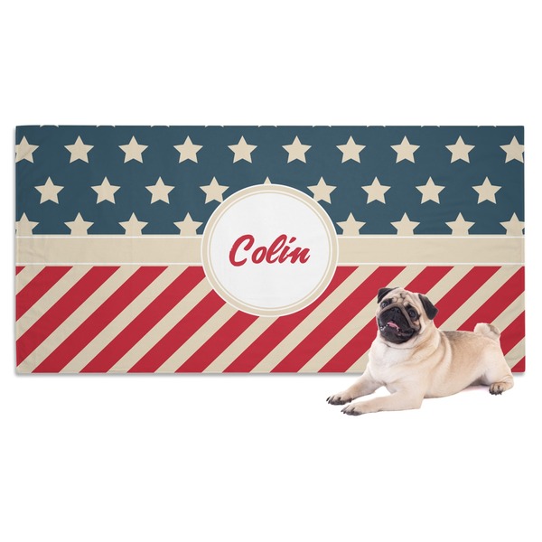 Custom Stars and Stripes Dog Towel (Personalized)