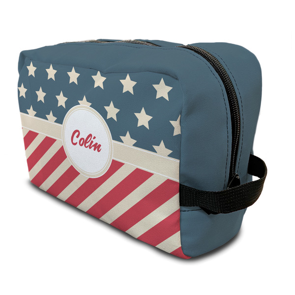 Custom Stars and Stripes Toiletry Bag / Dopp Kit (Personalized)