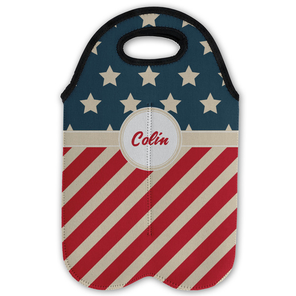 Stars and Stripes Double Wine Tote - Flat (new)