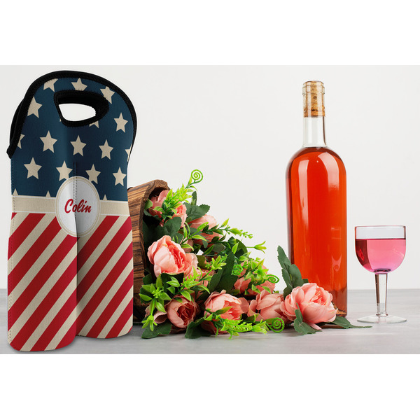 Stars and Stripes Double Wine Tote - LIFESTYLE (new)