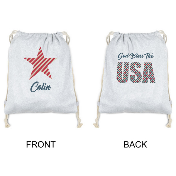 Stars and Stripes Drawstring Backpacks - Sweatshirt Fleece - Double Sided - APPROVAL