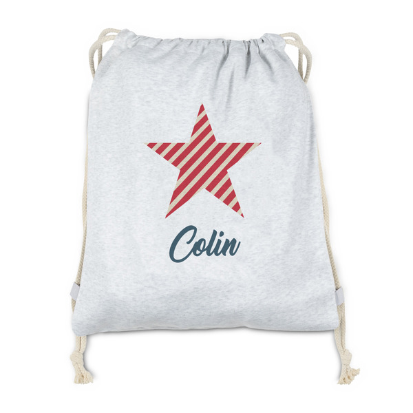 Custom Stars and Stripes Drawstring Backpack - Sweatshirt Fleece - Double Sided (Personalized)