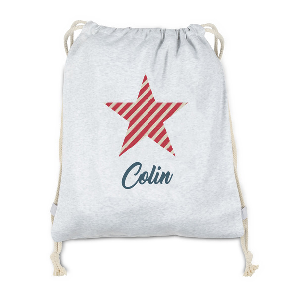 Custom Stars and Stripes Drawstring Backpack - Sweatshirt Fleece - Double Sided (Personalized)