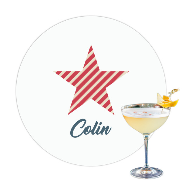 Custom Stars and Stripes Printed Drink Topper - 3.25" (Personalized)