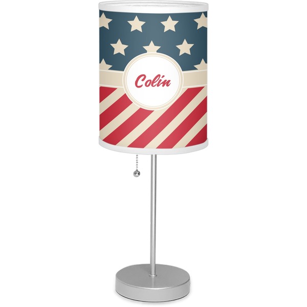 Custom Stars and Stripes 7" Drum Lamp with Shade (Personalized)