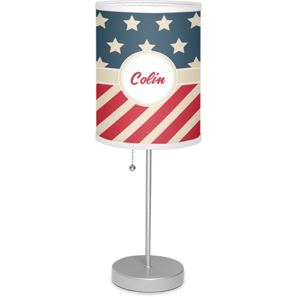 Custom Stars and Stripes Lamp with Drum Shade (Personalized)