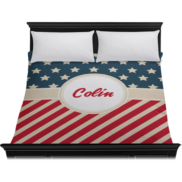 Stars and Stripes Duvet Cover - King - On Bed - No Prop